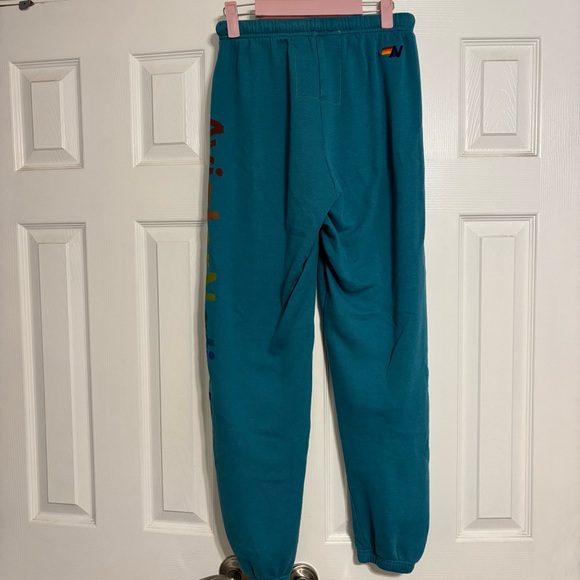 Aviator Nation Oahu Hawaii Teal Sweatpants - Picture 3 of 10